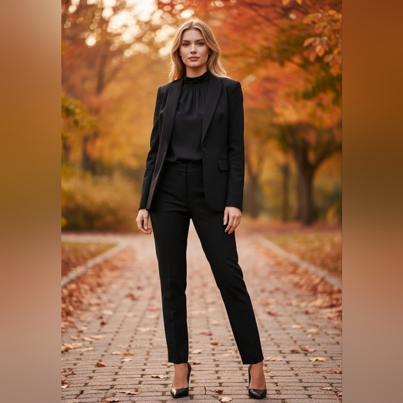 CARLISLE BLACK SATIN LAPEL BLAZER SIZE 14 NWOT - Picture 1 of 6